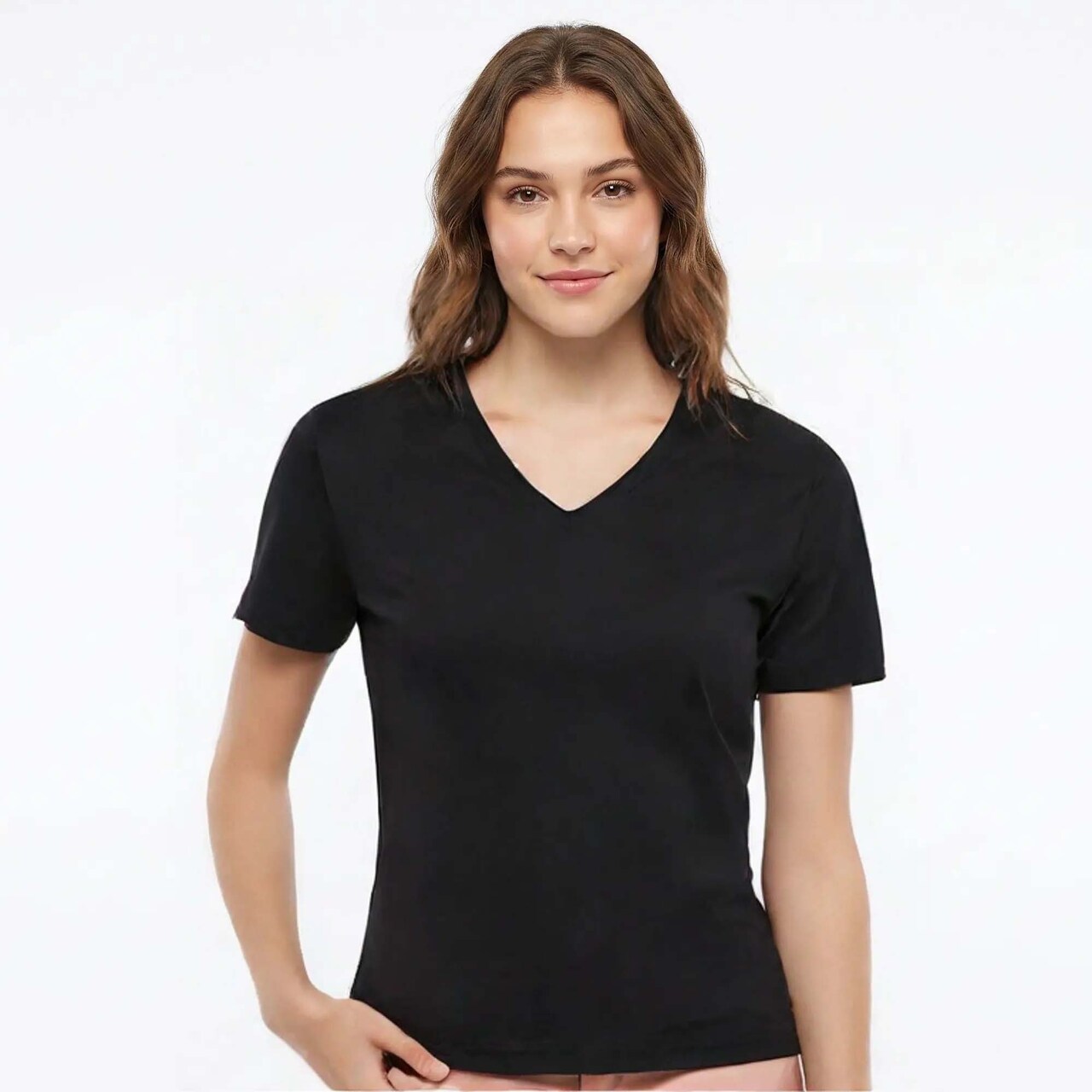 BELLA + CANVAS Women’s Relaxed Jersey V-Neck Short Sleeve T-Shirt – for Everyday Wear